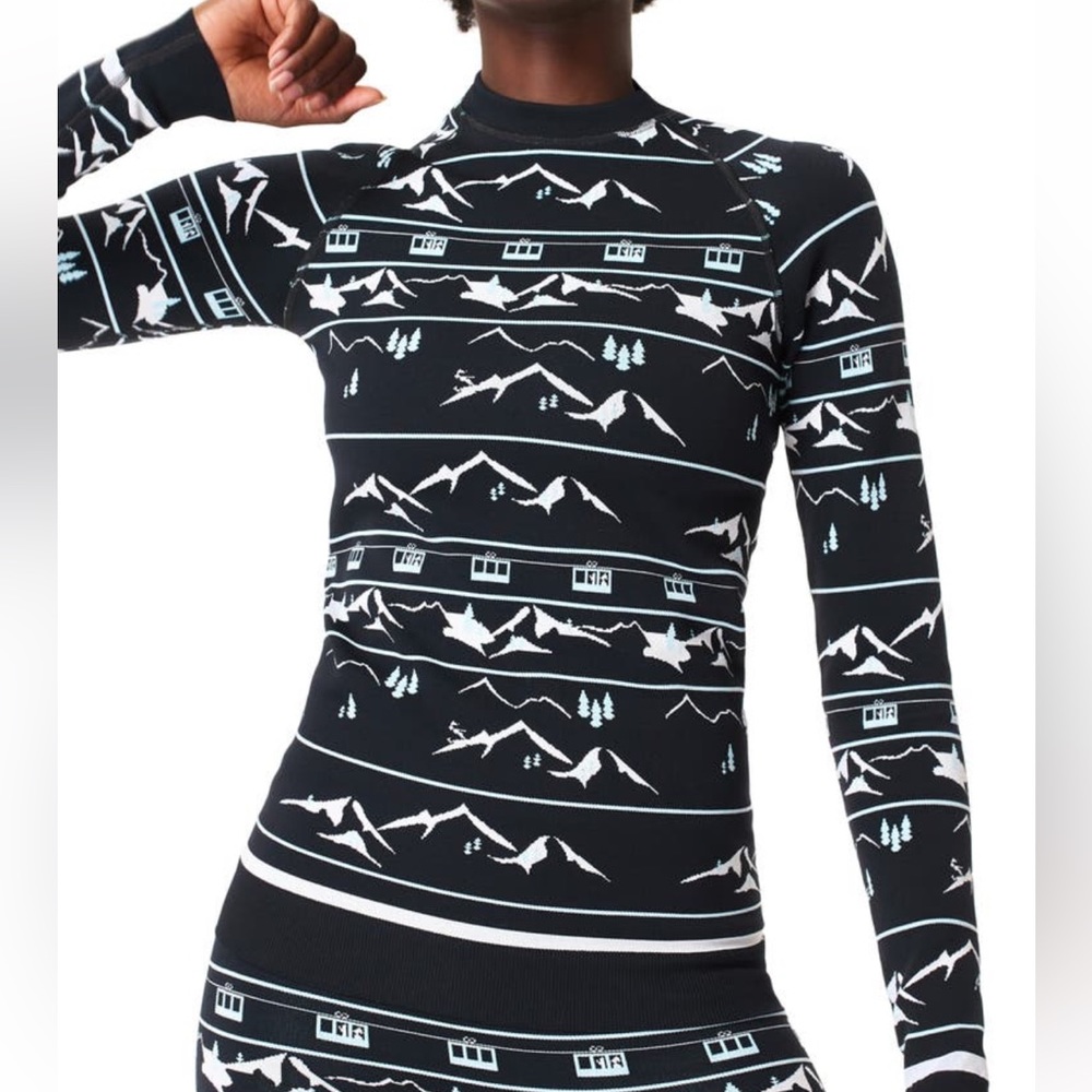 Sweaty Betty Ski Base Layers, Navy Ski Lift Jacquard
